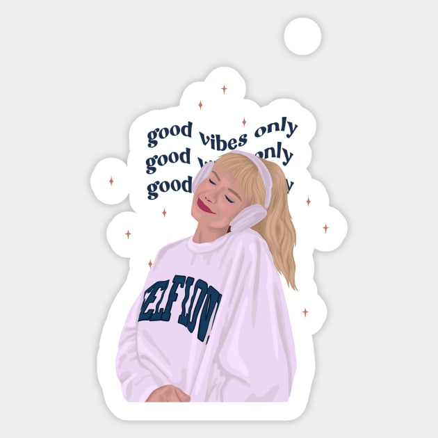 good vibes good tunes Sticker by mckhowdesign